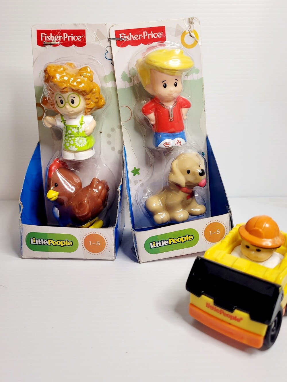 Fisher-Price Little People Discontinued Toy Lot Bundle - 3 Items (2 NIB +Vehicle